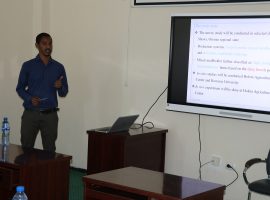 A third Cohort PhD candidate in Africa Center of Excellence for Climate Smart Agriculture and Biodiversity conservation defends its dissertation proposal